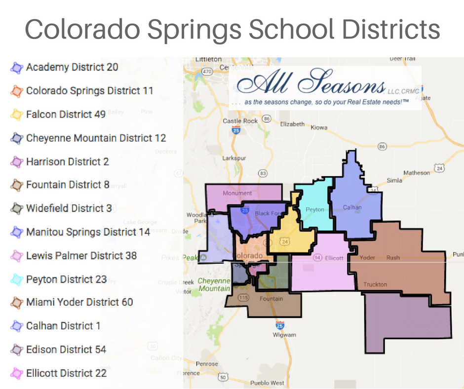 Map Of Colorado Springs School Districts Colorado Springs School Districts | All Seasons, LLC, CRMC